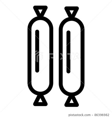 Hot sausage icon, outline style Hot sausage icon, outline style 86396982
