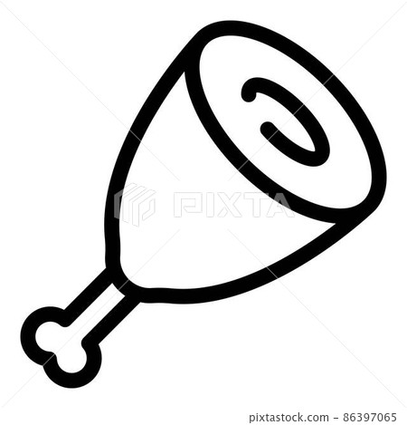 Pork meat leg icon, outline style 86397065