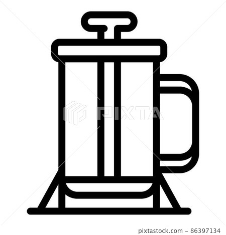 Coffee glass press icon, outline style 86397134