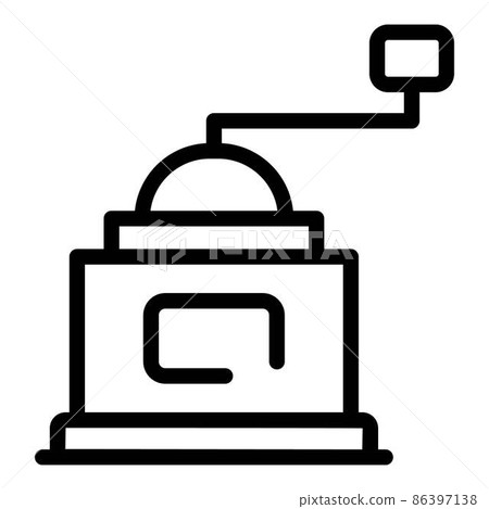 Wood coffee grinder icon, outline style Wood coffee grinder icon, outline style 86397138