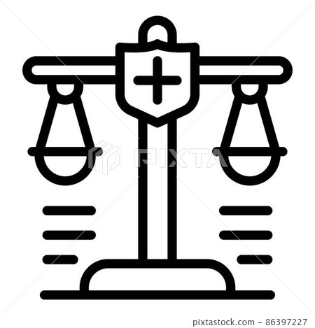 Police judge balance icon, outline style Police judge balance icon, outline style 86397227