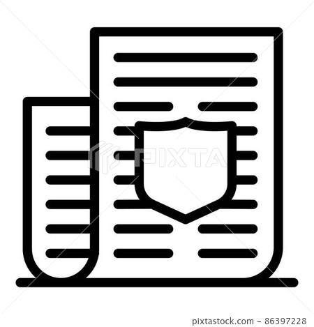 Policeman document paper icon, outline style 86397228