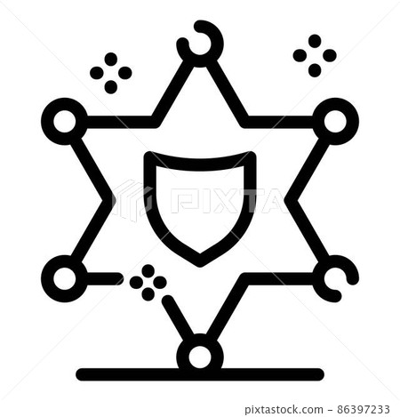 Policeman star icon, outline style Policeman star icon, outline style 86397233