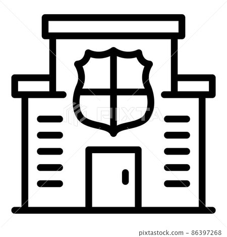 Police station building icon, outline style Police station building icon, outline style 86397268