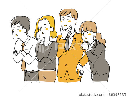 一個關注側面的年輕商人,一個滑稽的手寫人物插圖,一個簡單的矢量線圖著色 一個關注側面的年輕商人,一個滑稽的手寫人物插圖,一個簡單的矢量線圖著色 86397385