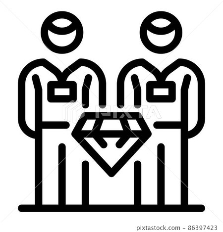 Guard protect diamond icon, outline style 86397423