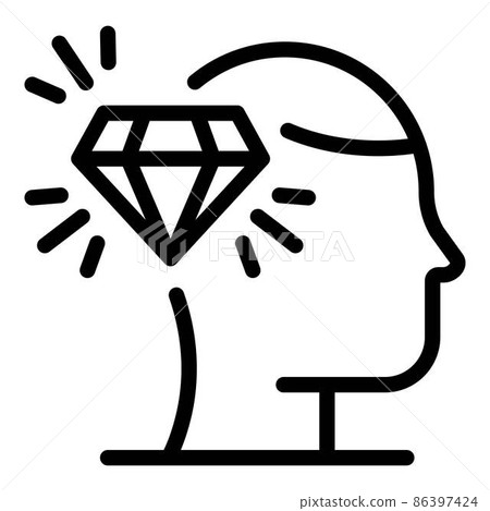 Diamond personal guard icon, outline style Diamond personal guard icon, outline style 86397424