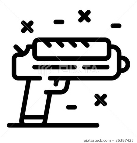 Personal guard pistol icon, outline style Personal guard pistol icon, outline style 86397425