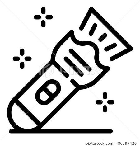 Guard flashlight icon, outline style 86397426