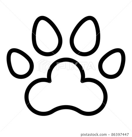 Dog foot print icon, outline style 86397447