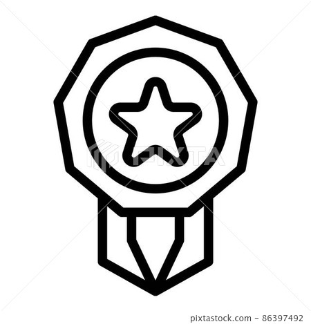 Dog medal emblem icon, outline style Dog medal emblem icon, outline style 86397492
