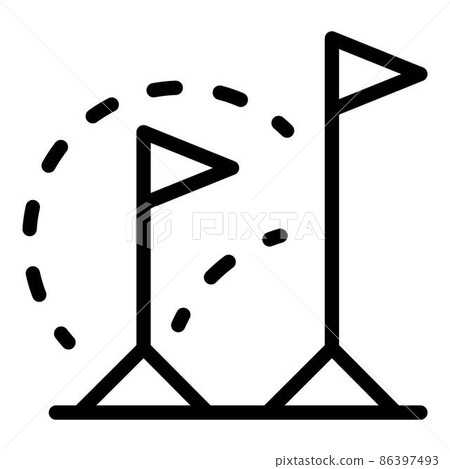 Dog school flags icon, outline style 86397493