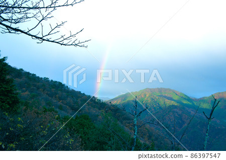 Takeda Castle and Rainbow in Winter [Hyogo Prefecture] 86397547