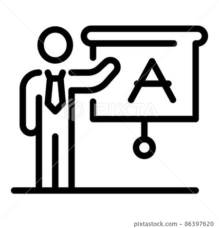 Foreign language school teacher icon, outline style Foreign language school teacher icon, outline style 86397620