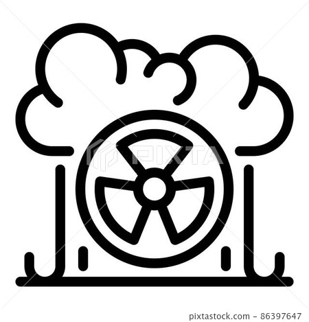 Bio nuclear cloud icon, outline style 86397647