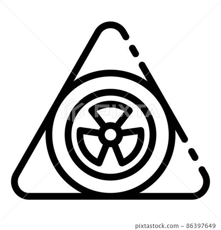 Nuclear triangle icon, outline style 86397649