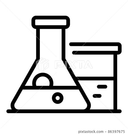 Chemical flask icon, outline style 86397675