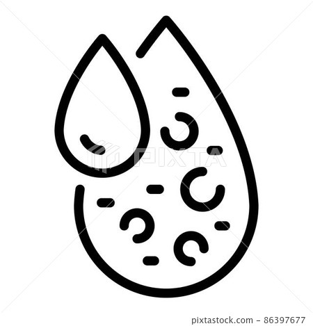 Biohazard water drop icon, outline style 86397677