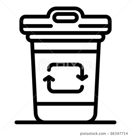 Plastic eco bin icon, outline style Plastic eco bin icon, outline style 86397714