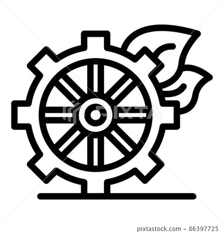 Eco wood wheel icon, outline style Eco wood wheel icon, outline style 86397725