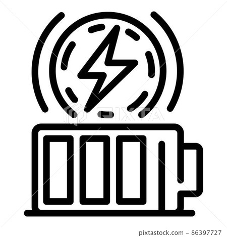 Full battery energy icon, outline style Full battery energy icon, outline style 86397727