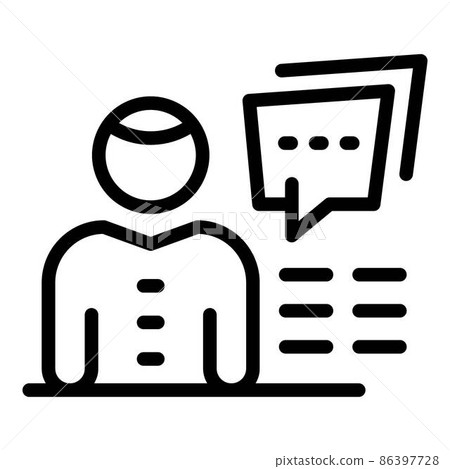 Ecologist chat info icon, outline style Ecologist chat info icon, outline style 86397728