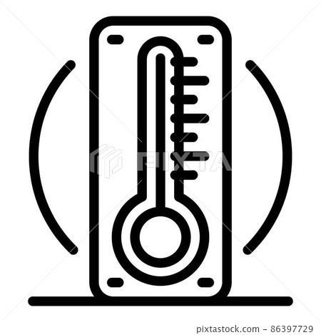 Outdoor thermometer icon, outline style Outdoor thermometer icon, outline style 86397729