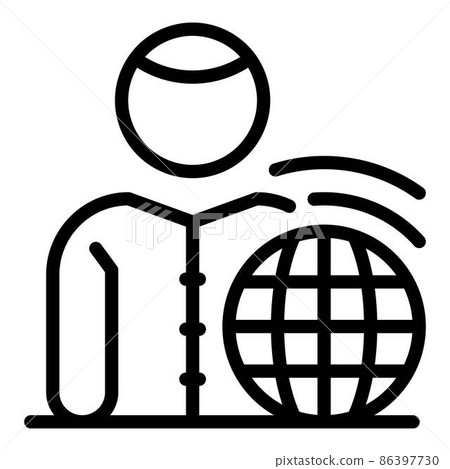 Warming planet icon, outline style Warming planet icon, outline style 86397730