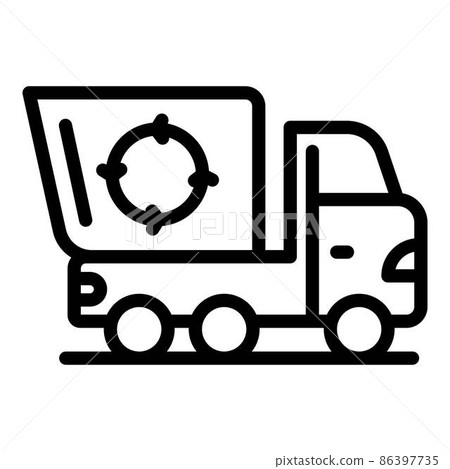 Eco garbage truck icon, outline style Eco garbage truck icon, outline style 86397735