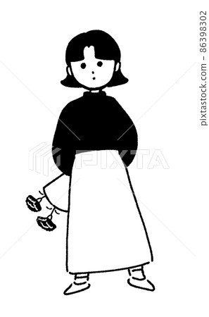 一個拿著康乃馨花束的人 86398302