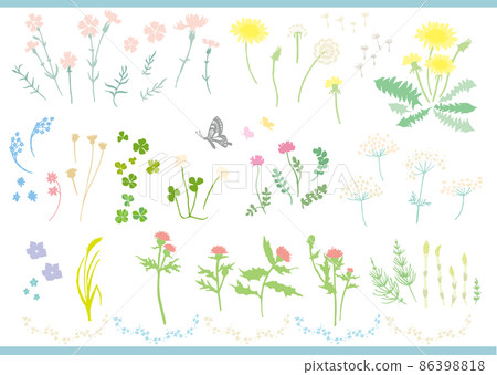 Various spring flowers, simple vector data Various spring flowers, simple vector data 86398818