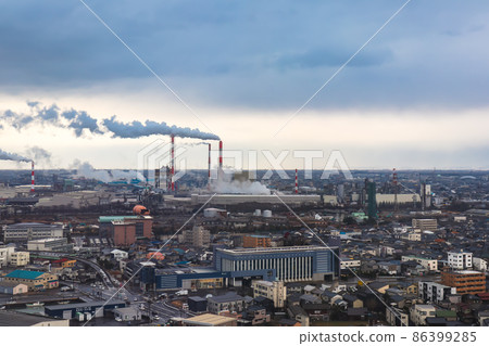 From Toki Messe, Niigata City, the cityscape toward Higashi Ward 86399285
