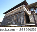 Blue sky and Japanese house 86399859