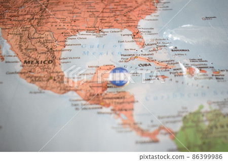 Honduras flag drawing pin on the map Honduras flag drawing pin on the map 86399986