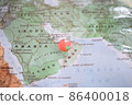 Oman flag drawing pin on the map 86400018