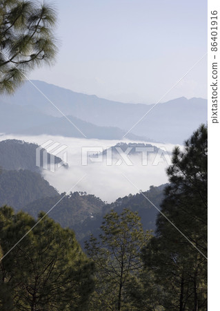 Binsar with panoramic view of the mountains, Uttarakhand, India Binsar with panoramic view of the mountains, Uttarakhand, India 86401916