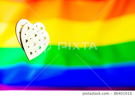 Lgbt rainbow homosexual lesbian concept. Two hearts lgbtq, gay, transgender love symbol. National Coming Out Day, Celebrate Bisexuality Day. Lgbt rainbow homosexual lesbian concept. Two hearts lgbtq, gay, transgender love symbol. National Coming Out Day, Celebrate Bisexuality Day. 86401918