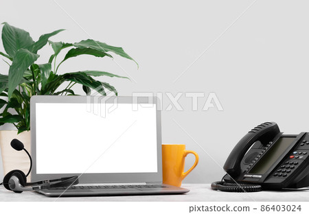 business. voip phone in the office close up 86403024