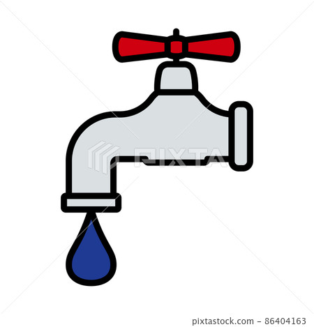 Icon Of Pipe With Valve 86404163