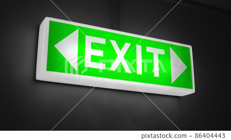 Green exit sign light Green exit sign light 86404443