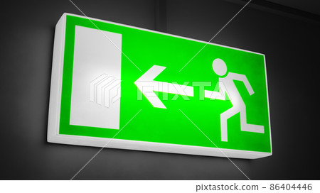 Green exit sign light Green exit sign light 86404446