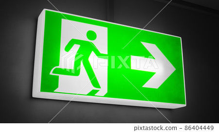 Green exit sign light Green exit sign light 86404449