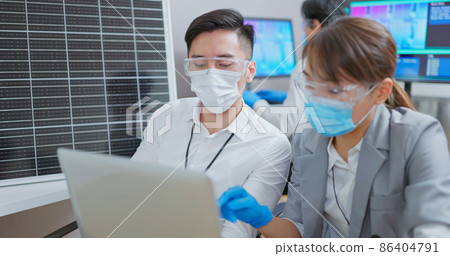 asian engineer with solar panel asian engineer with solar panel 86404791