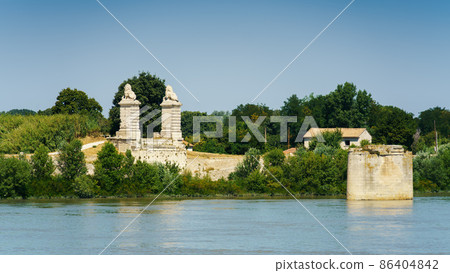 Arles in France with river Rhone Arles in France with river Rhone 86404842
