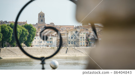 Arles in France with river Rhone Arles in France with river Rhone 86404843
