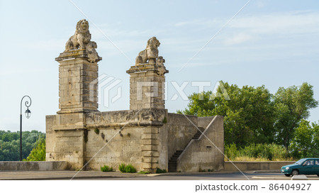 lion statue at Arles France lion statue at Arles France 86404927