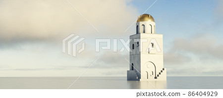 white tower building background banner 86404929