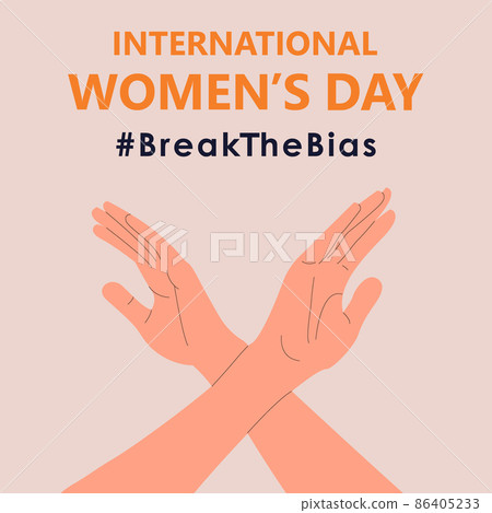Crossed arms on isolated background. International womens day. 8th march. Break The Bias campaign. Vector illustration in flat style for banner, social networks. Crossed arms on isolated background. International womens day. 8th march. Break The Bias campaign. Vector illustration in flat style for banner, social networks. 86405233