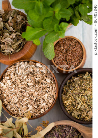 Herbs for tea drinking Herbs for tea drinking 86405840