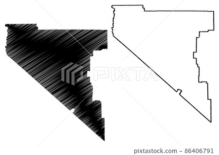 Douglas County, Nevada (U.S. county, United States of America, USA, U.S., US) map vector illustration, scribble sketch Douglas map 86406791